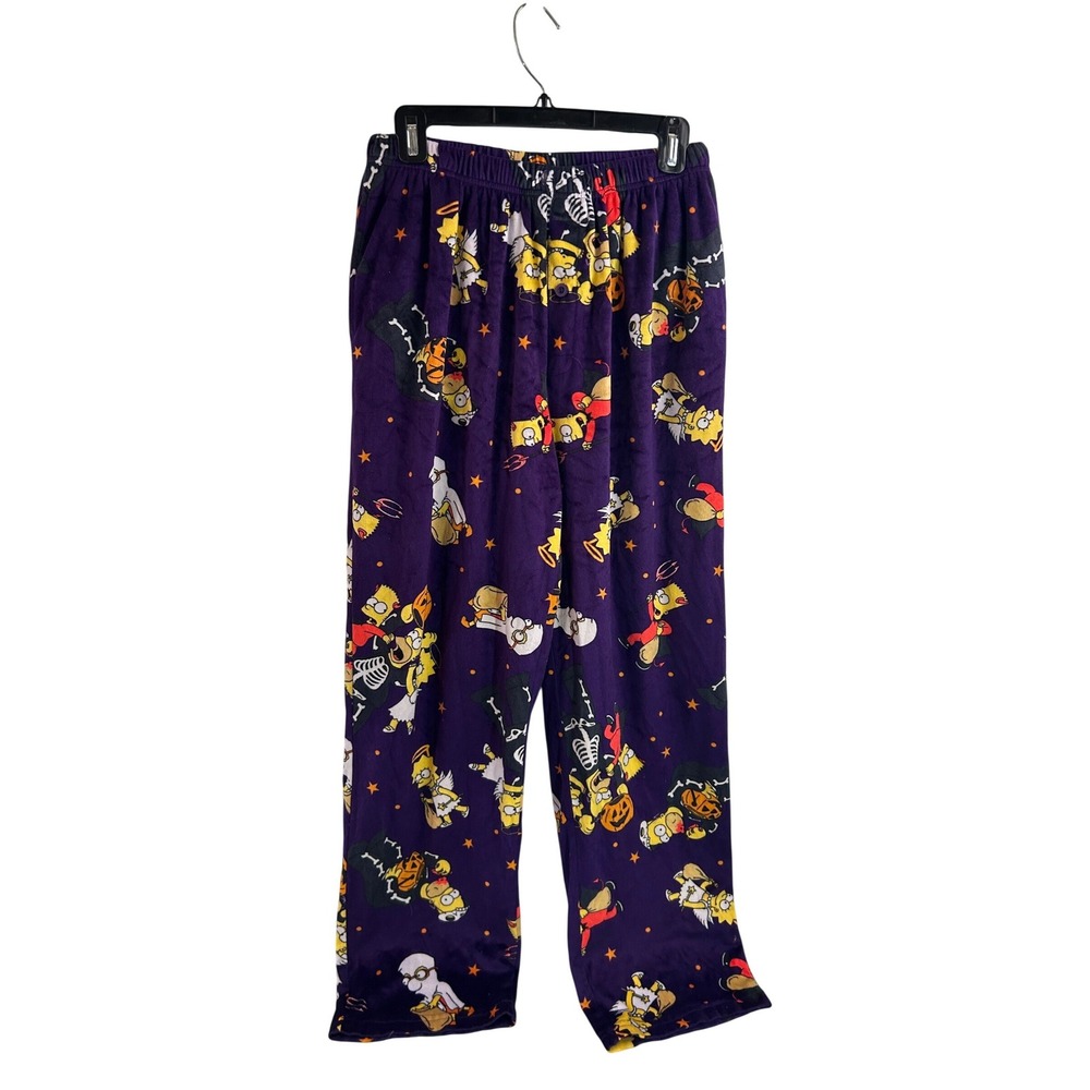 The Simpsons Pajama Pants Large Purple Treehouse of Horror Halloween Womens